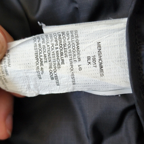 Woolrich puffer jacket mens large black wool insulated casual - Picture 5 of 9